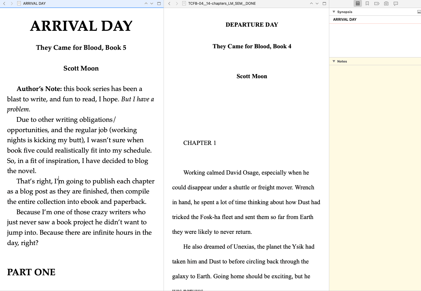 Scott Moon blogs a novel…